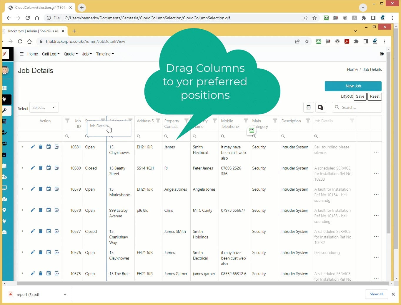 New Cloud Screen Layout User Settings