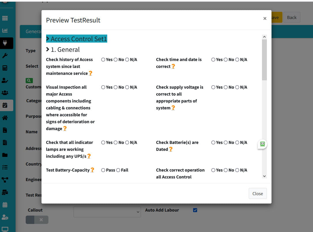 New Search  and Preview of Test Result Sets and Checklists