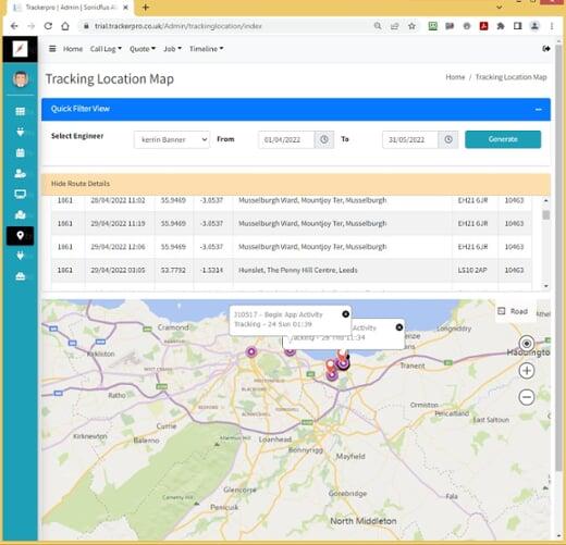 Engineer Location Tracking